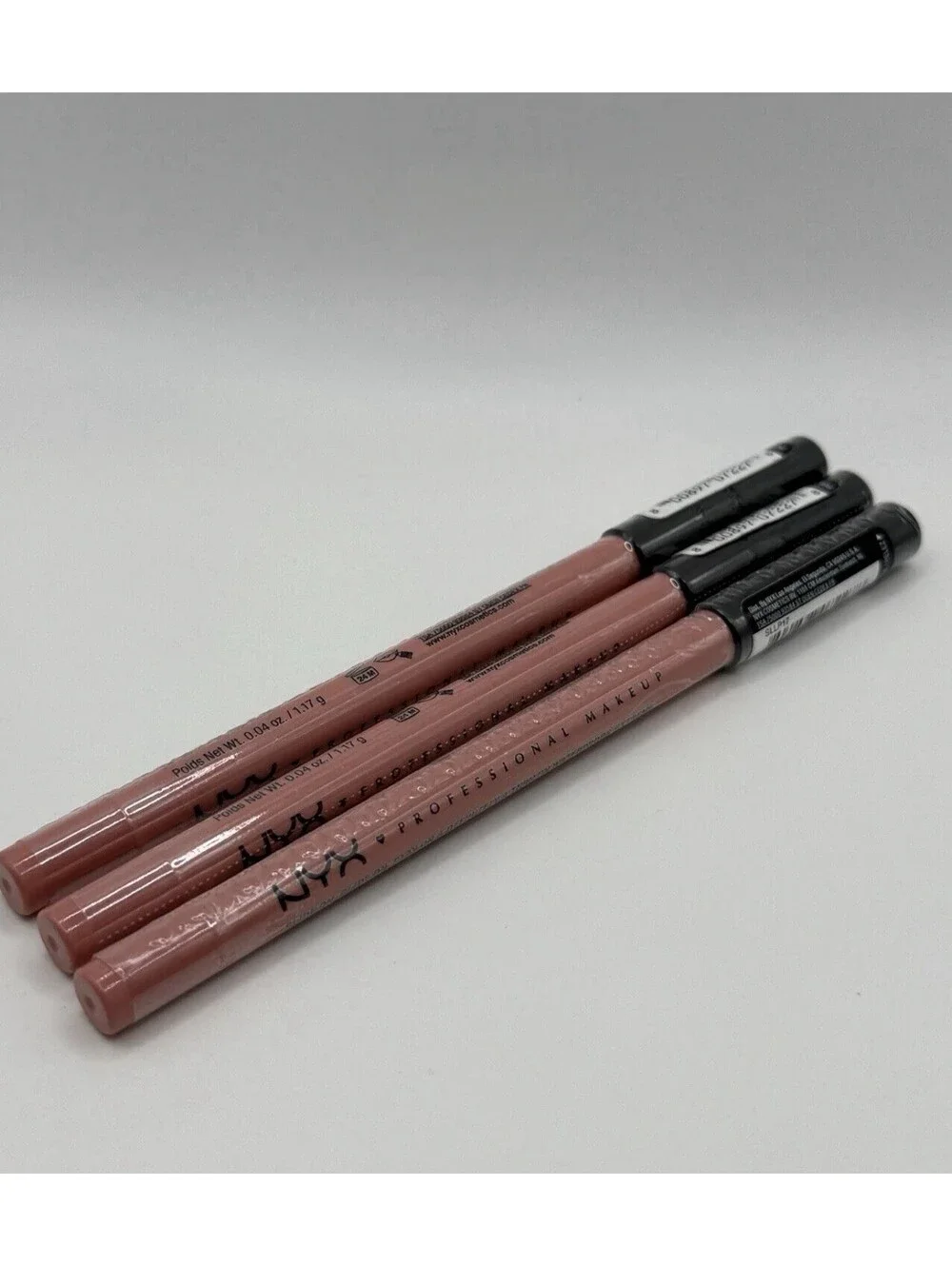 3 NYX Slide On Glide On Stay On Definitely A Turn On Lip Liner Staged